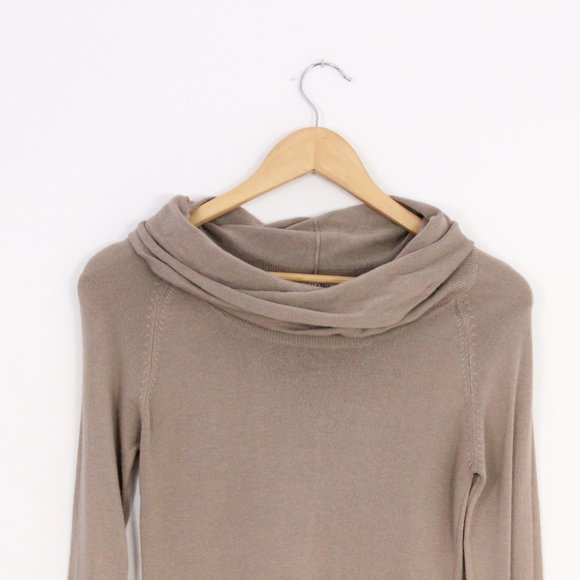 *Angela Mara Italy Beige Turtleneck Long Sleeve Tunic - Picture 3 of 6